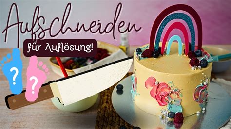 Gender Reveal Torte Anschnitt verrät das Glück Naked Cake Tutorial