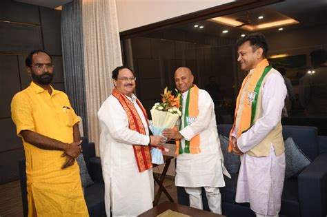 Former Union Minister Shri Rcp Singh Met Bjp National President Shri J