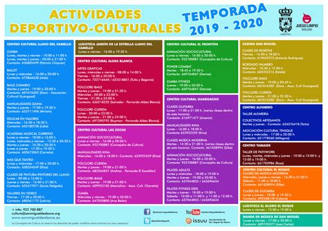 Programa De Actividades En Centros Y Recursos Culturales Ayuntamiento