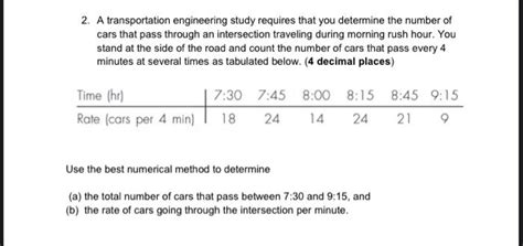 Solved 2 A Transportation Engineering Study Requires That Chegg