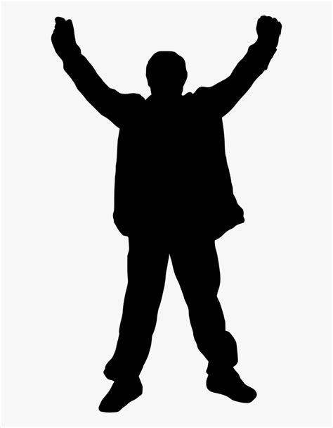 Hands Up Silhouette Png, Transparent Png - kindpng