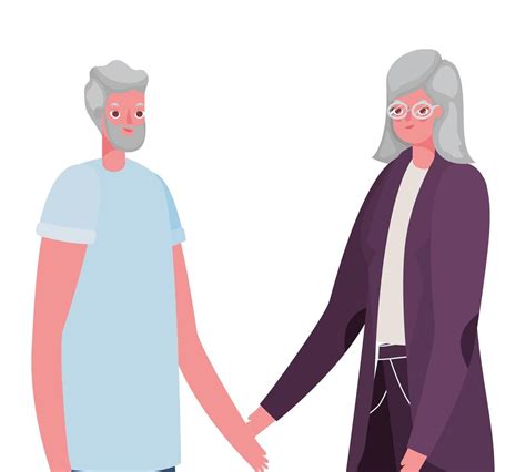 Senior Woman And Man Cartoons Design 1760561 Vector Art At Vecteezy