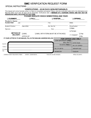 Fillable Online Smc Smc Verification Request Form Smc Fax Email Print