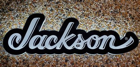 Jackson Guitars- Logo Light-Black/White-Jackson Script Logo | Reverb