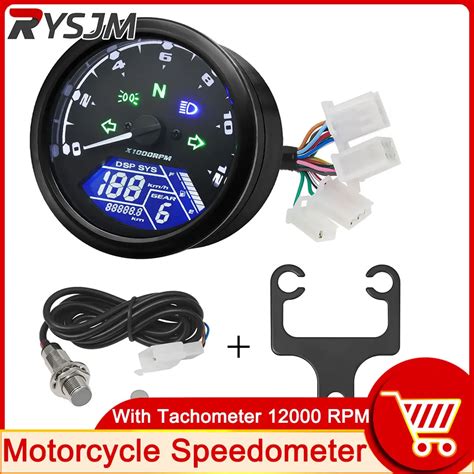 Nowy Uniwersalny Motocykl 12000RMP Pr Dko Ciomierz LCD Obrotomierz 1 4