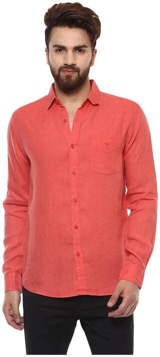 Buy Mufti Men Red Solid Slim Fit Casual Shirt Online At Low Prices In