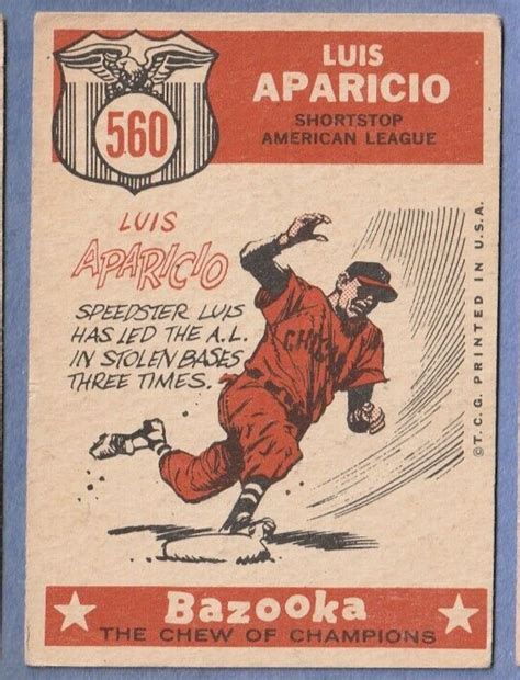 1959 TOPPS LUIS APARICIO A S HIGH 560 VGEX EX No Creases WHITE SOX HOF