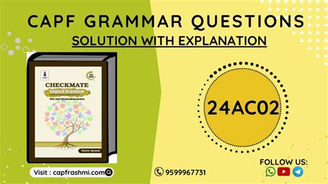 24AC02 Grammar Solution With Explanatn CAPF Paper II 2024 CAPF