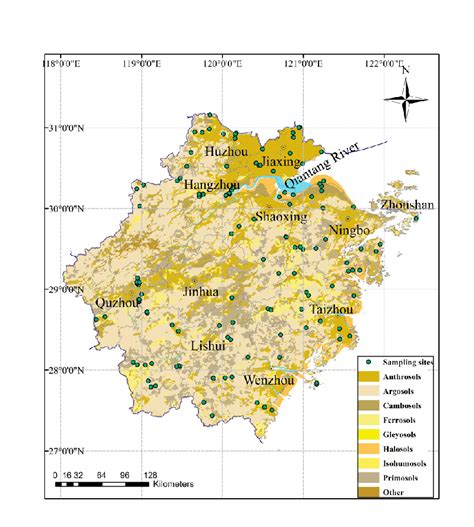 Location of the study area and the sampling sites of soil profiles ...