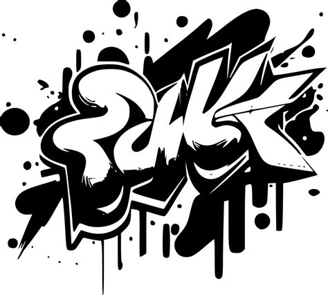 Graffiti, Black and White Vector illustration 23557994 Vector Art at ...