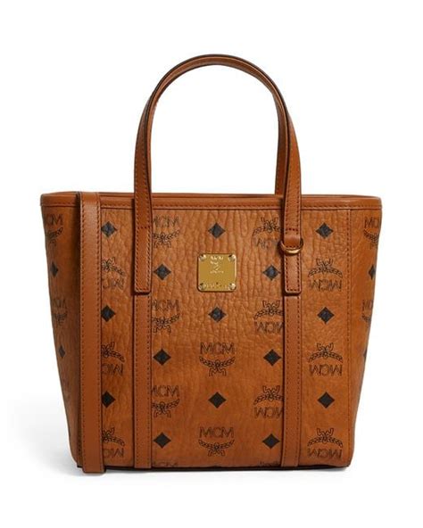 MCM Mini Toni Visetos Tote Bag In Brown Lyst UK