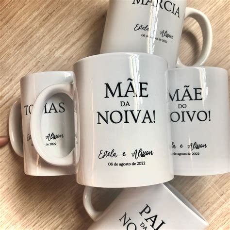 Caneca Personalizada Minimalista Para M Es Pa S Padrinhos