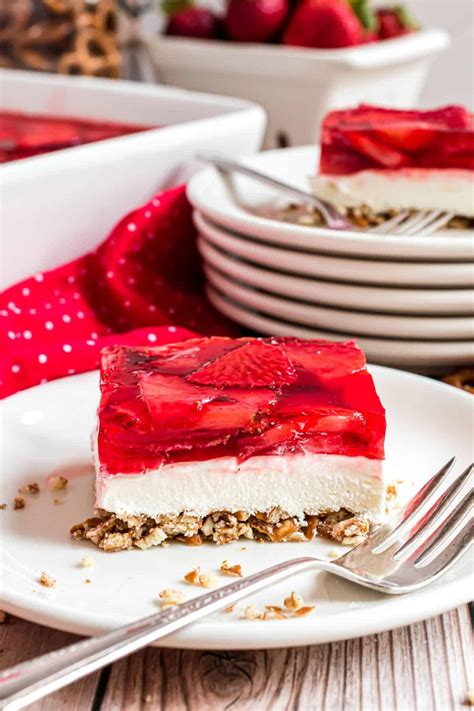 Strawberry Pretzel Salad Recipe Shugary Sweets