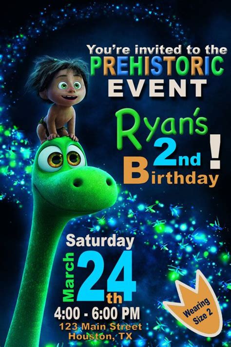 The Good Dinosaur Birthday Invitation Dinosaur Party Good Dinosaur