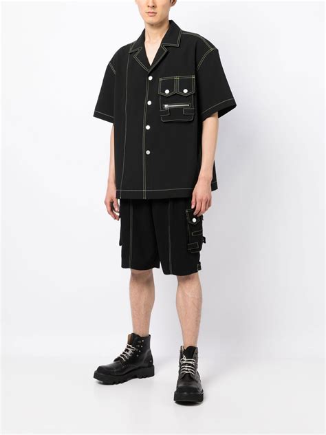 Feng Chen Wang Contrast Stitch Short Sleeve Shirt Farfetch