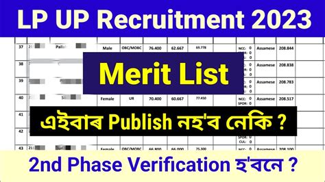 Assam Lp Up Merit List Lp Up Tet Assam Assam Lp Up Tet