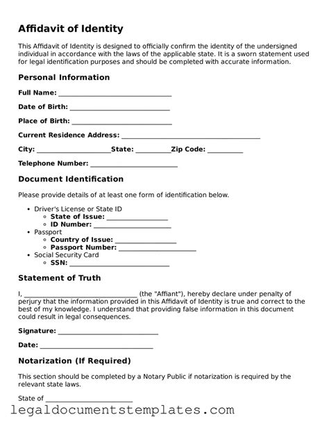 Free Affidavit Of Identity Form ⇒