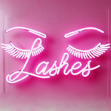 Lashes Led Neon Sign Pink Neonxpert