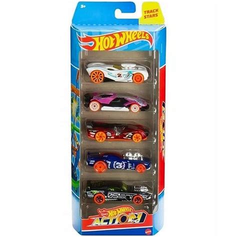 HOT WHEELS ACTION PIĘCIOPAK ZESTAW PREZENTOWY PIĘCIU SAMOCHODZIKÓW ERLI pl