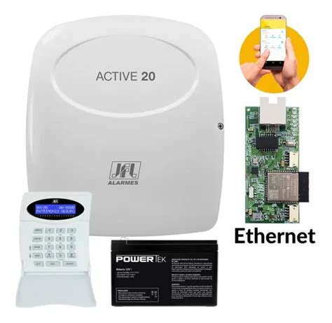 Kit Alarme Monitorado Active Ethernet Wifi Aplicativo Jfl