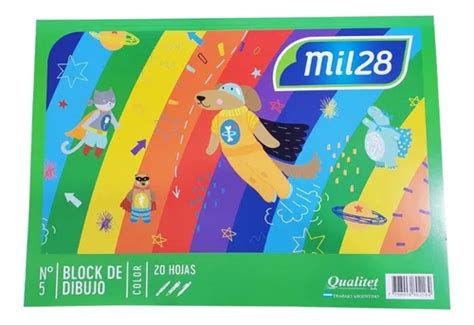 Block Papel Dibujo Color Mil28 N5 20 H 22x32cm X 3 Un