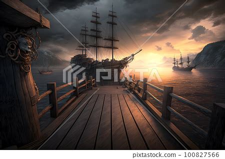 Pirate Ship Deck Backdrop