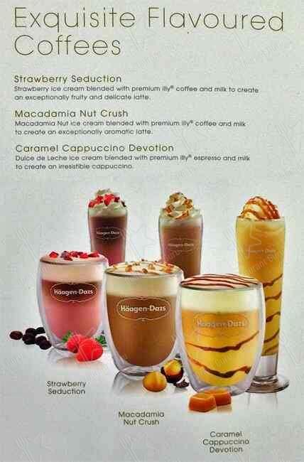 Menu At Haagen Dazs Restaurant Pretoria