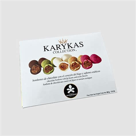 Karykas Collection Chocolate Bonbons With Fig Hearts And Exotic Flavors