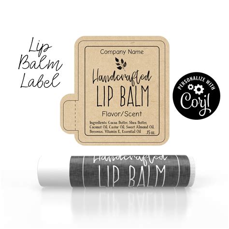 Editable Lip Balm Label Template Natural and Sophisticated. Personalize ...