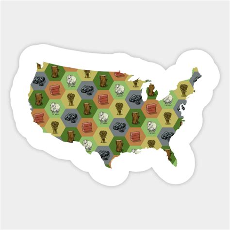 United States of America Map Board Games - Board Games - Sticker | TeePublic