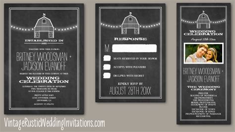 Barn Wedding Invitations - Vintage Rustic Wedding Invitations