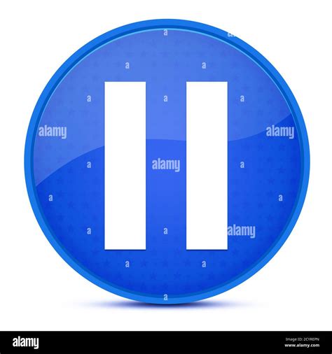 Pause Aesthetic Glossy Blue Round Button Abstract Illustration Stock