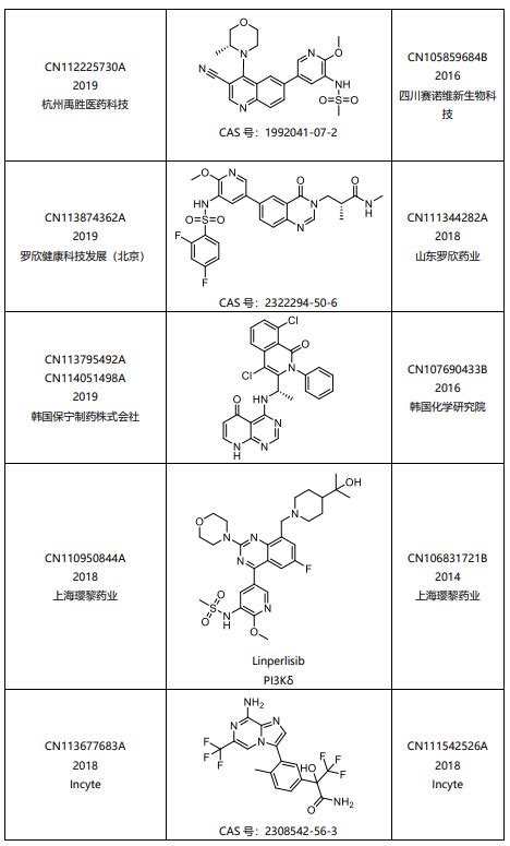 几个pi3k抑制剂的专利布局分析 Medscicn