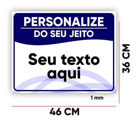 Placa Aviso Ambiente Sinaliza O Personalizada Grande Mm