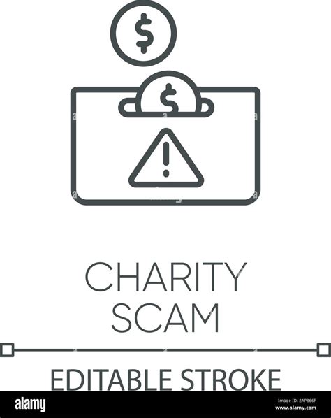 Charity Scam Linear Icon Sham Charity Fake Donation Request False