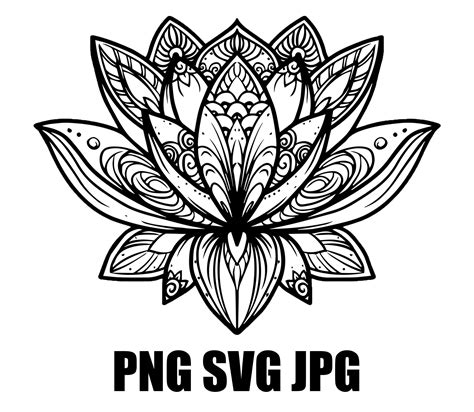 Lotus Svg Cut File Lotus Mandala Svg Lotus Flower Clip Art Etsy