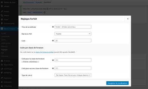 Expédition forfaitaire Documentation WooCommerce