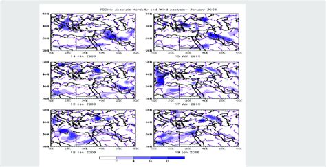 Hpa Absolute Vorticity And Wind Analysis From To January