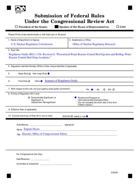 Fillable Online Gao Form House For Regulatory Guide Rg