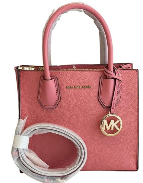 Michael Kors Mercer Medium Messenger Crossbody Satchel Tea Rose