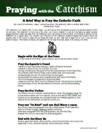 Pray The Catechism Print Out Catechism Catholic Prayers Catholic