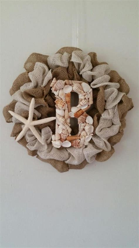 Beach Themed Burlap Wreath By Debsmonkeybusiness On Etsy