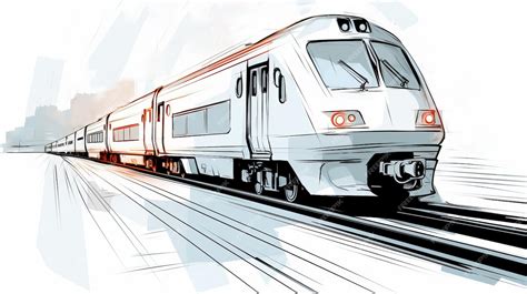 Premium AI Image | Minimalistic Cartoon Train Sketch on Rail ...