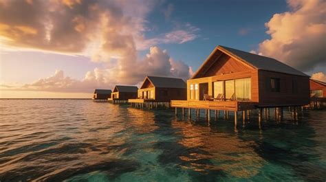 Premium AI Image | Water villa over water in maldives