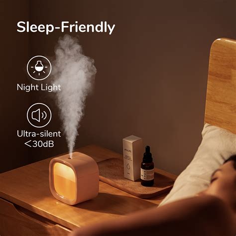 Jisulife Portable Mini Humidifier Rechargeable Night Light Small Humidifier For Bedroom 300ml