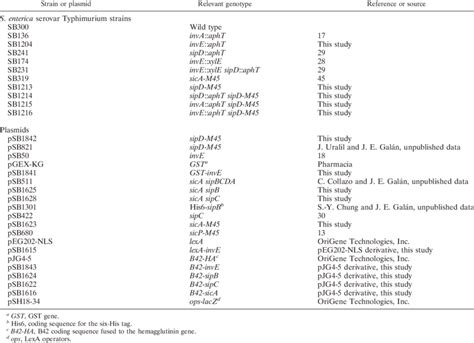 S Enterica Serovar Typhimurium Strains And Plasmids Used In This Study