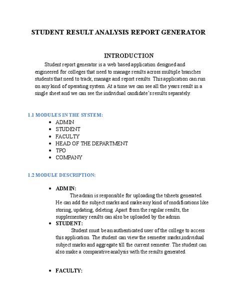 (DOC) STUDENT RESULT ANALYSIS REPORT GENERATOR INTRODUCTION