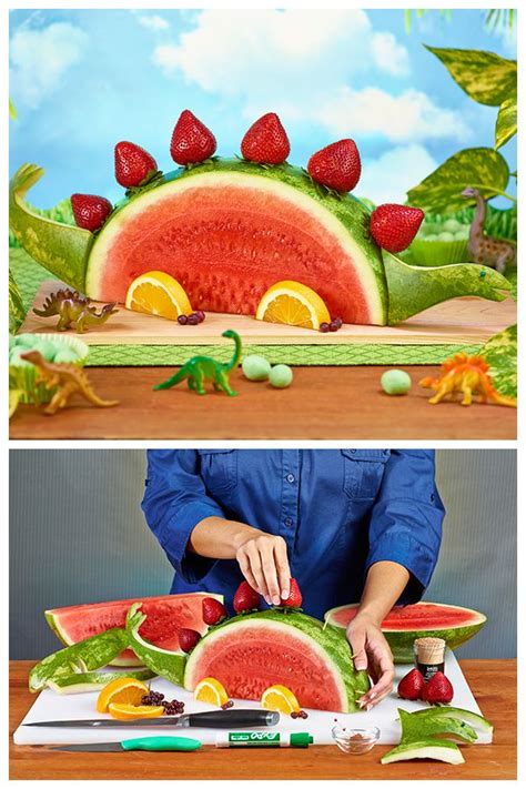 Jurassic Stegosaurus Watermelon Carvings