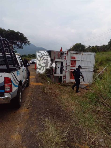 Vuelca Cami N Con Alimento De Ganado En Alto Lucero Se Roban La Carga