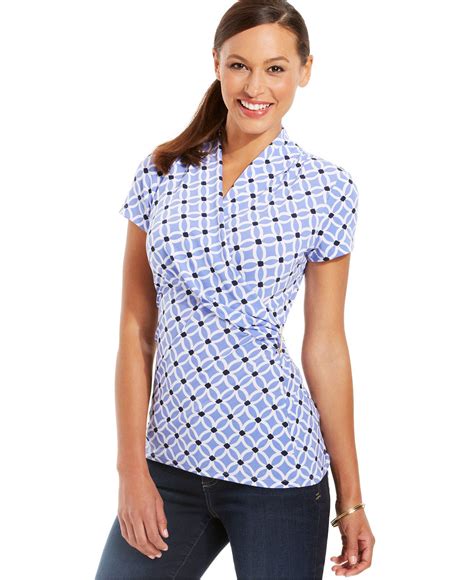 Charter Club Iconic Print Crossover Top Tops Women Macys Tops Crossover Top Womens Tops